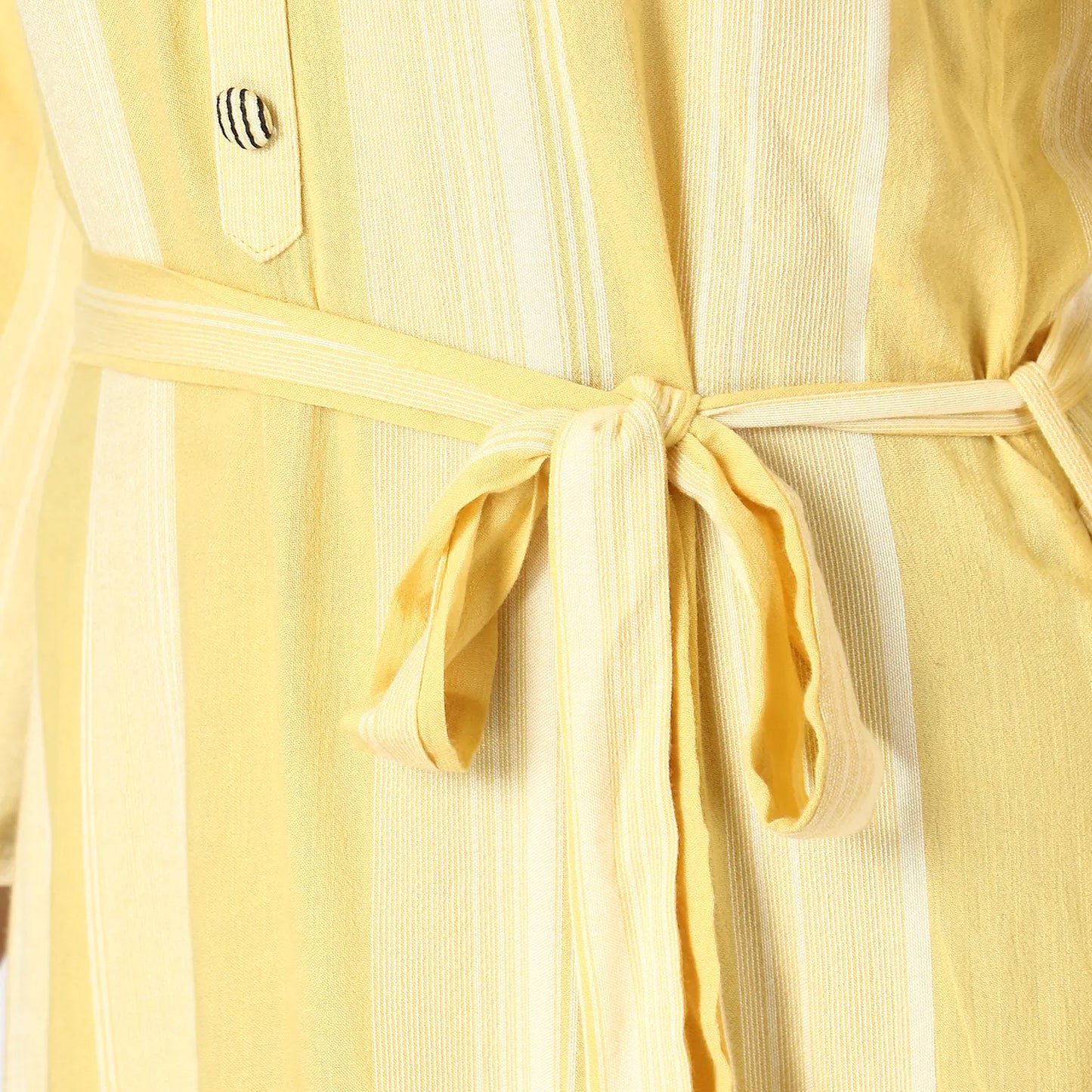 DESICHHOKRI Women's Yellow Striped Tie-Waist Maxi Dress