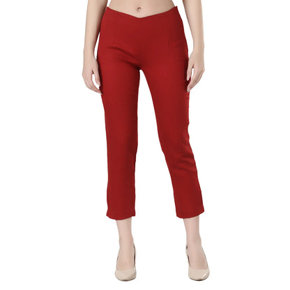 Desi Chhokri Black Solid Women's Silk Trouser | Straight Fit Ethnic Bottom Wear