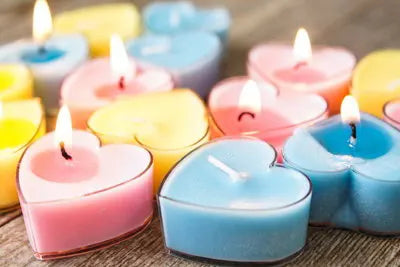Multicolor Heart Shaped Scented Candles – Decorative Wax Candles for Home Décor & Gifting(Pack of 10)