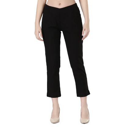 DESICHHOKRI Royal Blue Rayon Trouser for Women | Solid Slim Fit Ethnic Bottom Wear