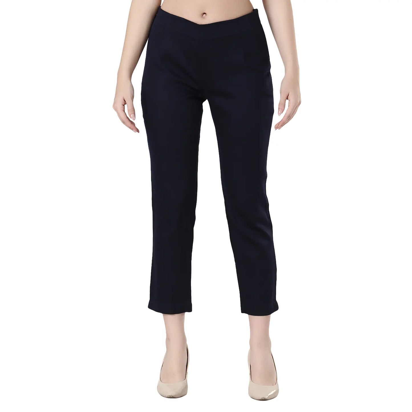 DESICHHOKRI Royal Blue Rayon Trouser for Women | Solid Slim Fit Ethnic Bottom Wear