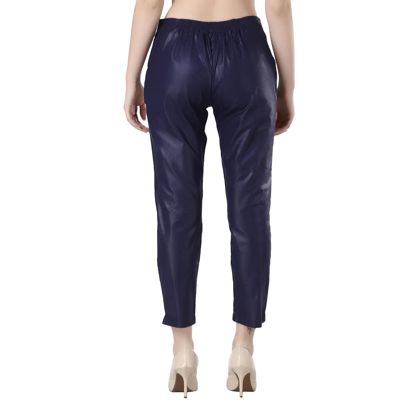 DESICHHOKRI Royal Blue Rayon Trouser for Women | Solid Slim Fit Ethnic Bottom Wear