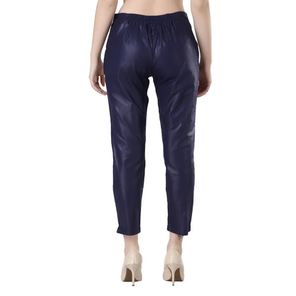 DESICHHOKRI Royal Blue Rayon Trouser for Women | Solid Slim Fit Ethnic Bottom Wear