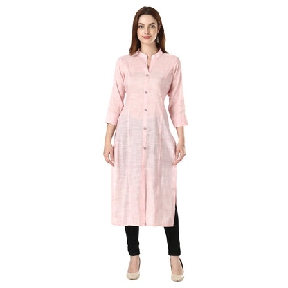 DESICHHOKRI Red Pure Rayon Straight Kurta for Women | Solid Front Button Ethnic Wear