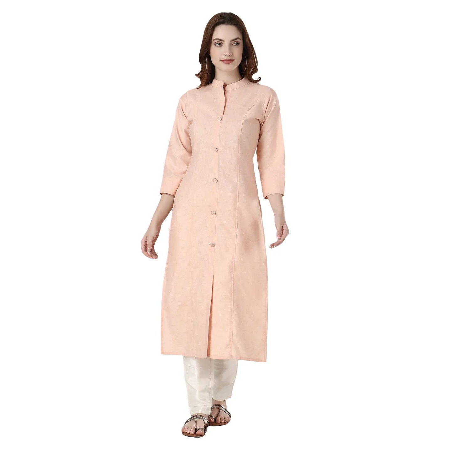DESICHHOKRI Red Pure Rayon Straight Kurta for Women | Solid Front Button Ethnic Wear