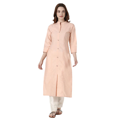 DESICHHOKRI Red Pure Rayon Straight Kurta for Women | Solid Front Button Ethnic Wear