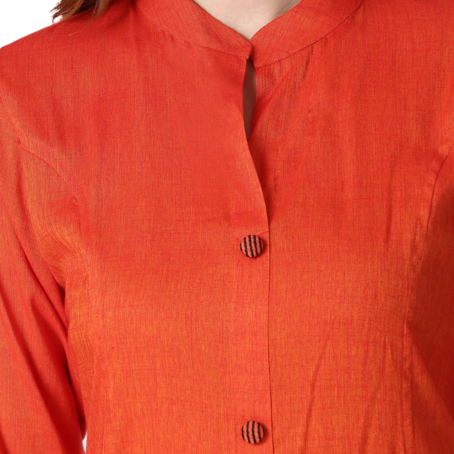 DESICHHOKRI Red Pure Rayon Straight Kurta for Women | Solid Front Button Ethnic Wear