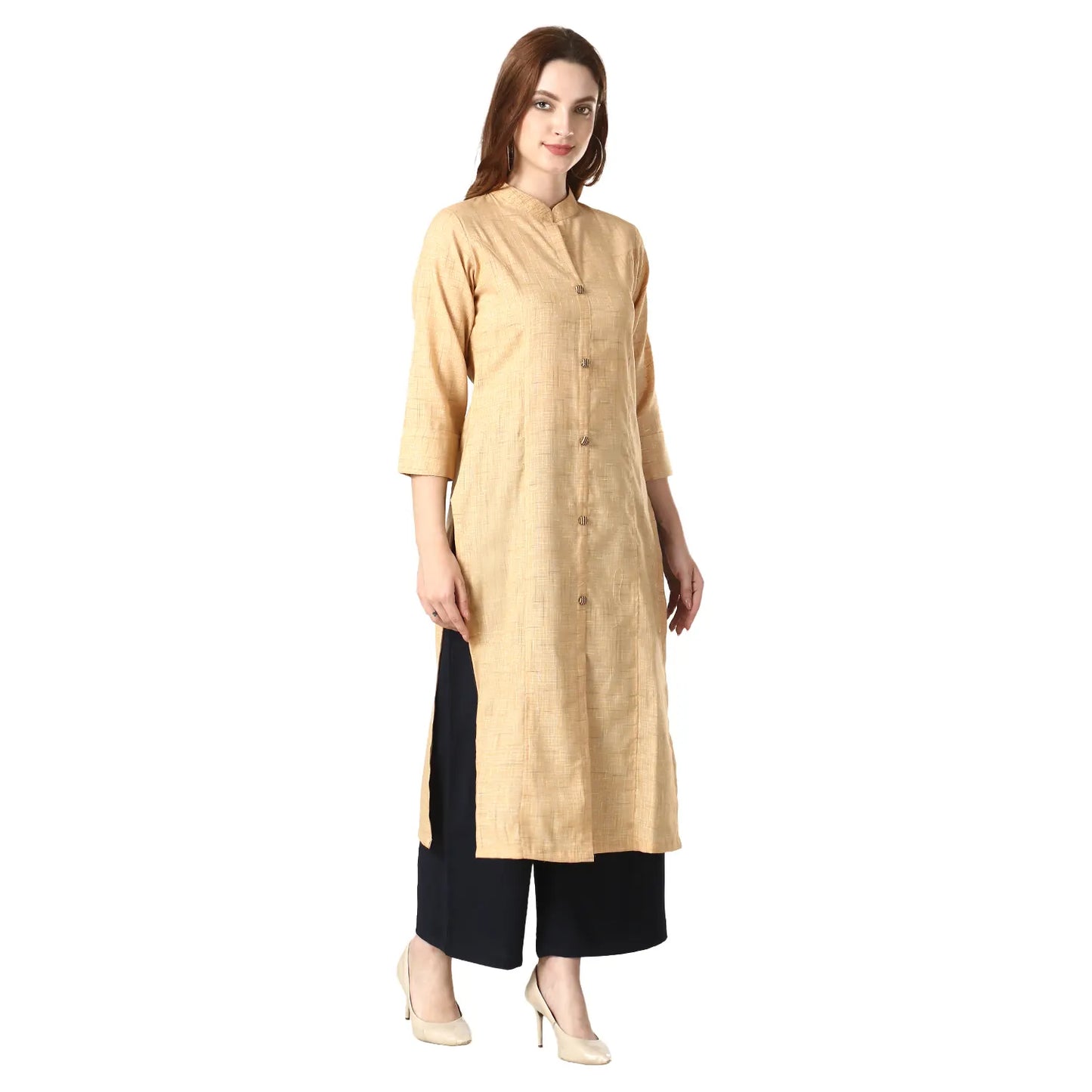 DESICHHOKRI Red Pure Rayon Straight Kurta for Women | Solid Front Button Ethnic Wear
