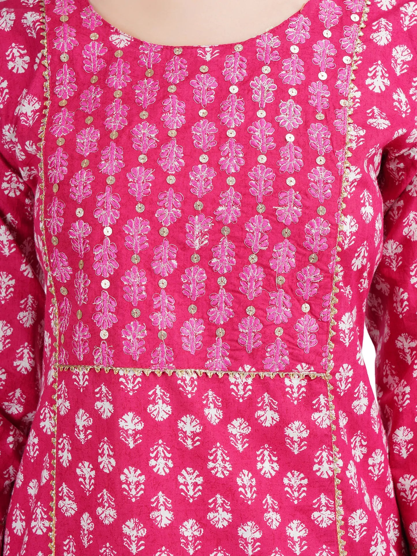 DESICHHOKRI Women's Pink Printed Cotton Kurta