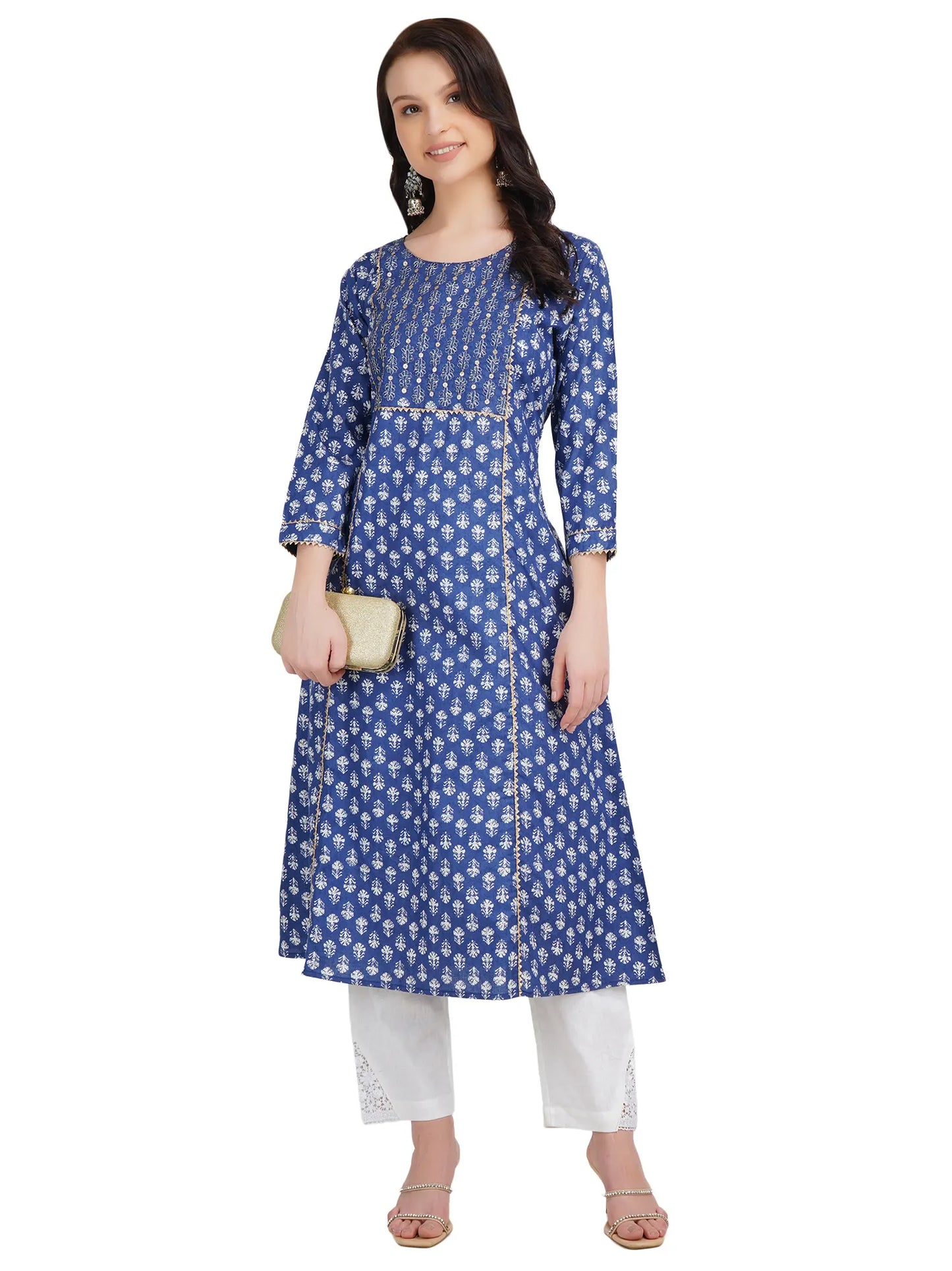 DESICHHOKRI Women's Pink Printed Cotton Kurta