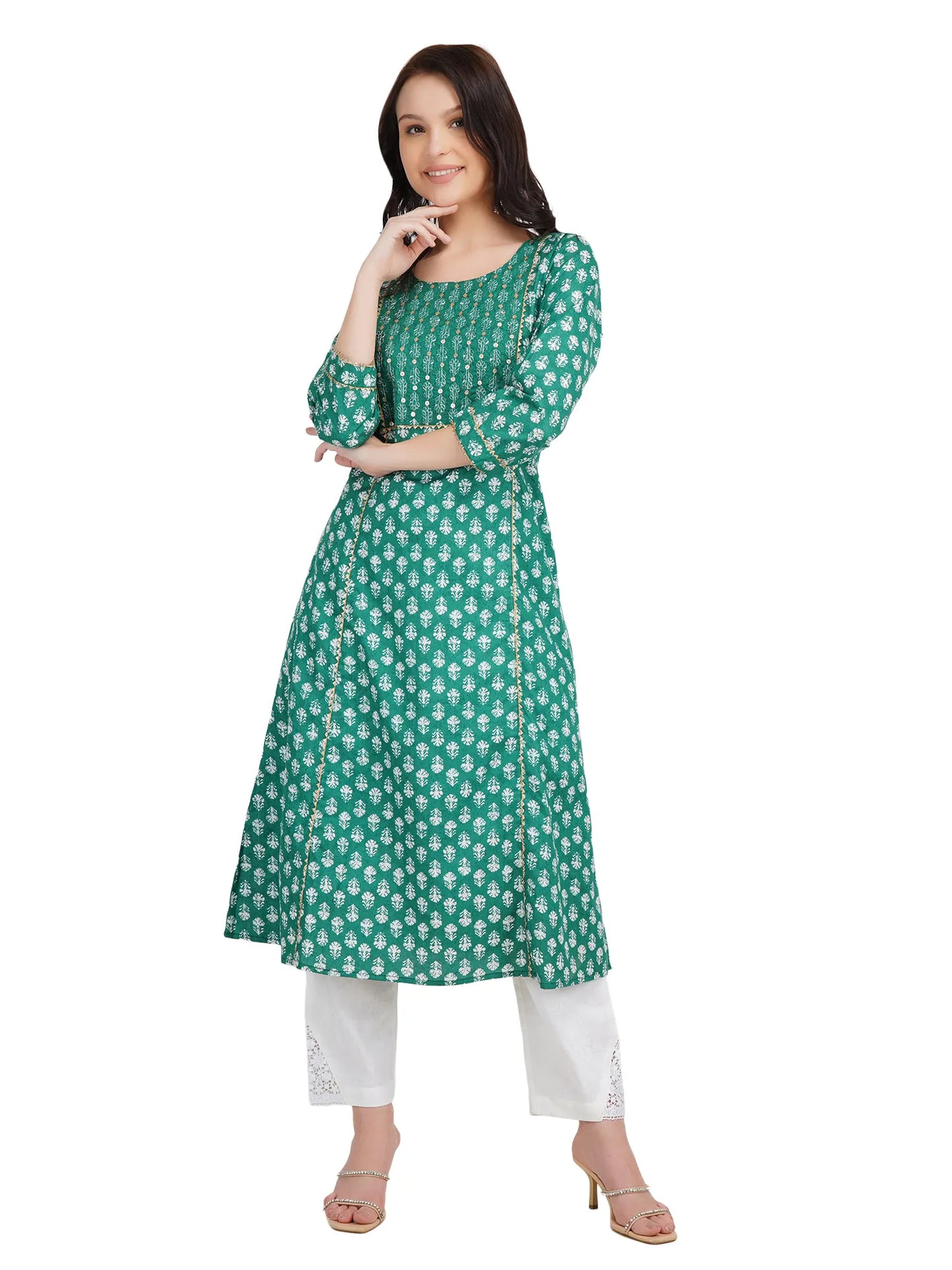 DESICHHOKRI Women's Pink Printed Cotton Kurta