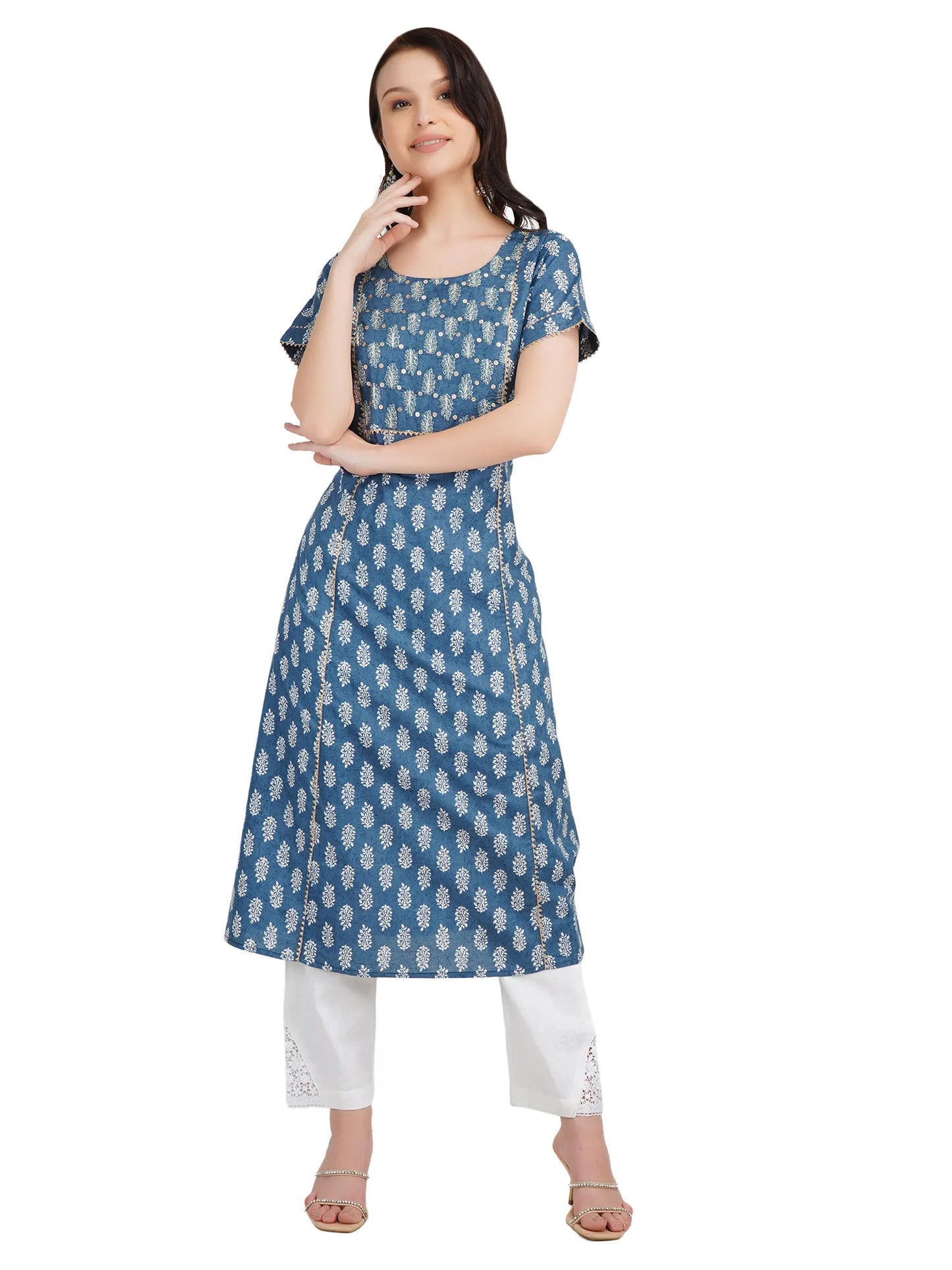 DESICHHOKRI Women's Pink Printed Cotton Kurta