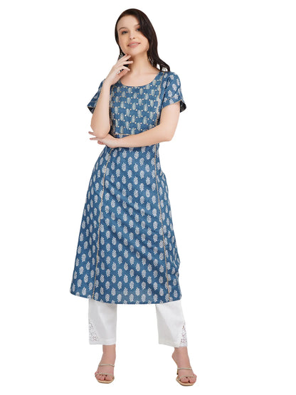 DESICHHOKRI Women's Pink Printed Cotton Kurta